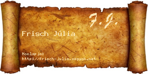 Frisch Júlia névjegykártya